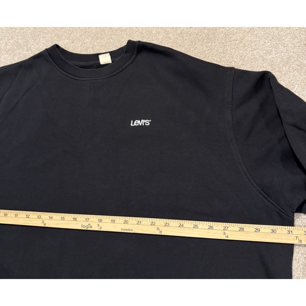 Levis Sweatshirt Mens 3XLT Black Relaxed Crewneck Pullover Big Tall Work Casual - Picture 3 of 9